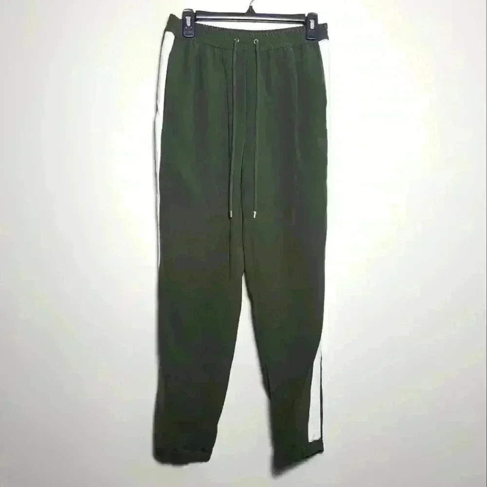 MICHAEL KORS Women's Jogger Style Green And White Stripe Size Small